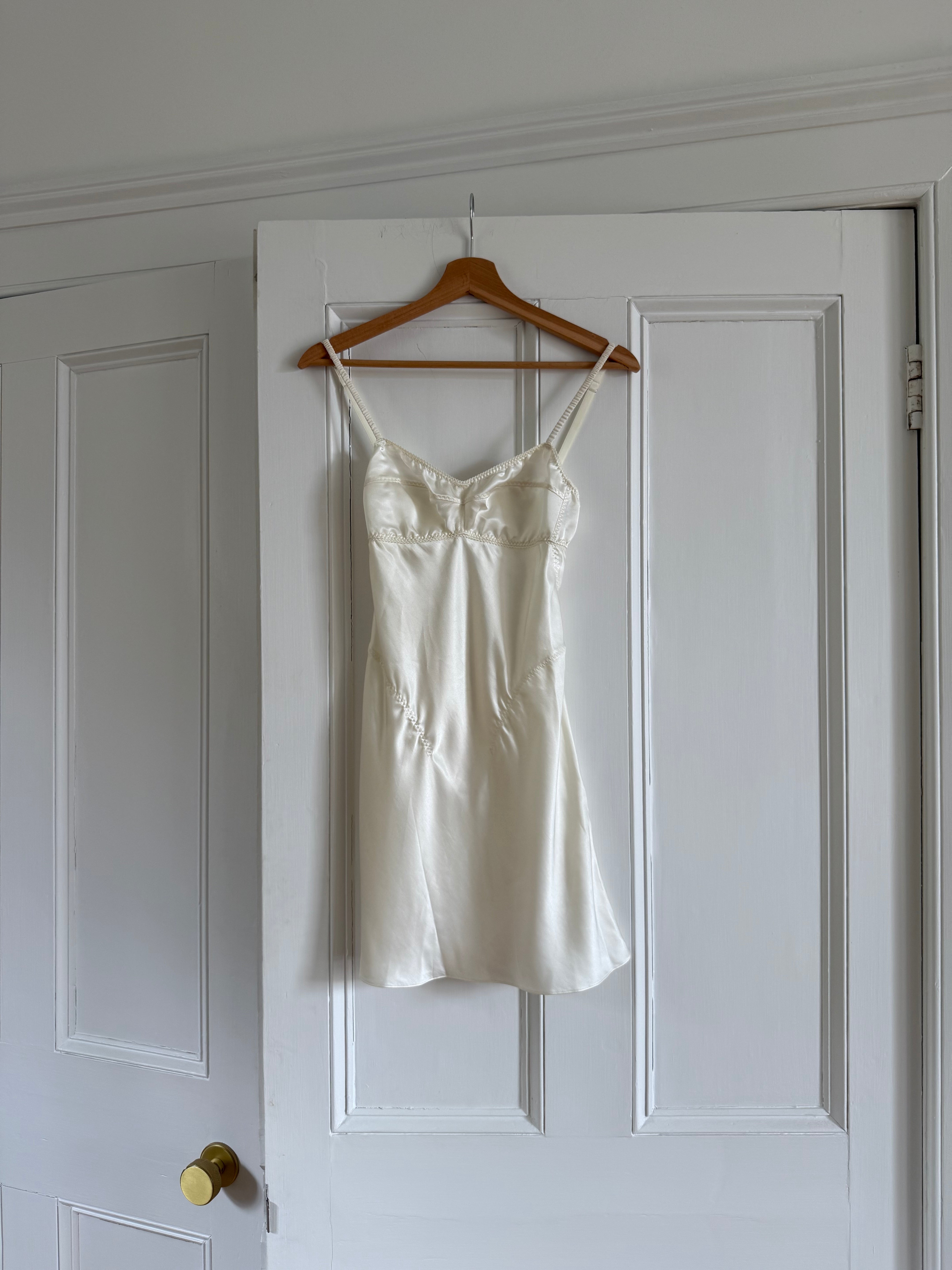 anna october mini dress Anna October white satin 'Waterlily' mini dress UK6