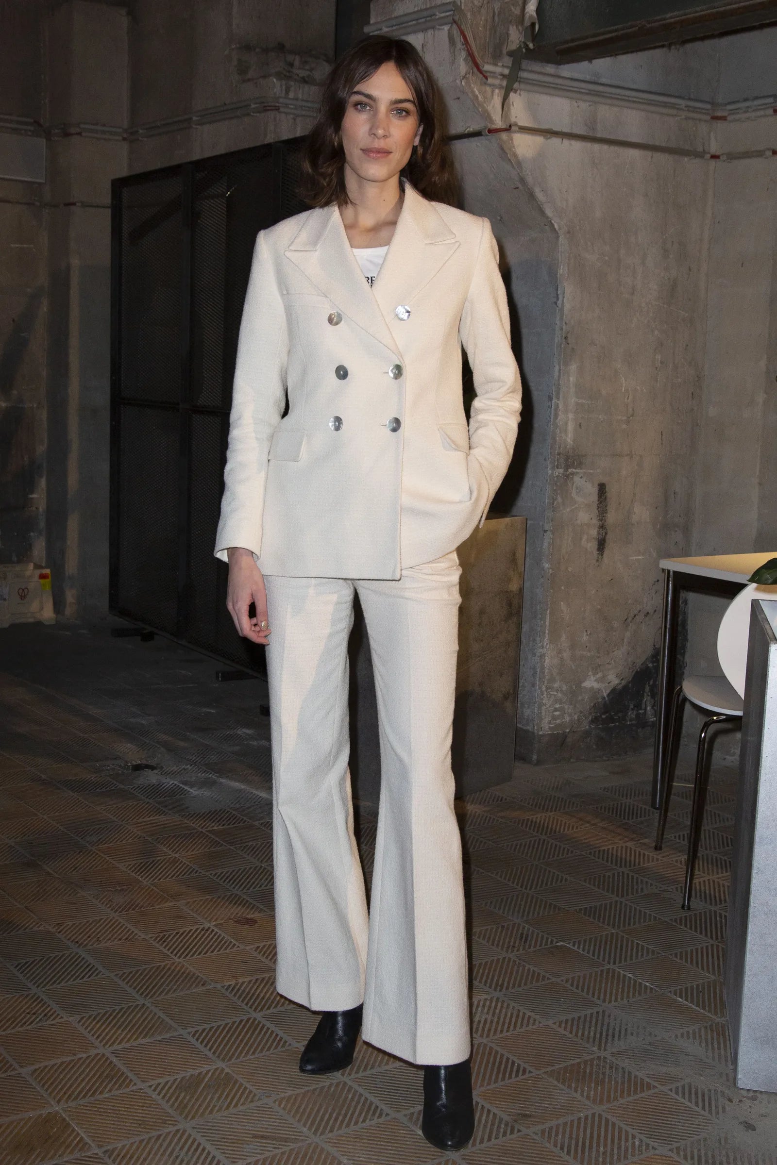 Alexa Chung ivory cotton boucle 'Francoise' pants Palace of Nowhere