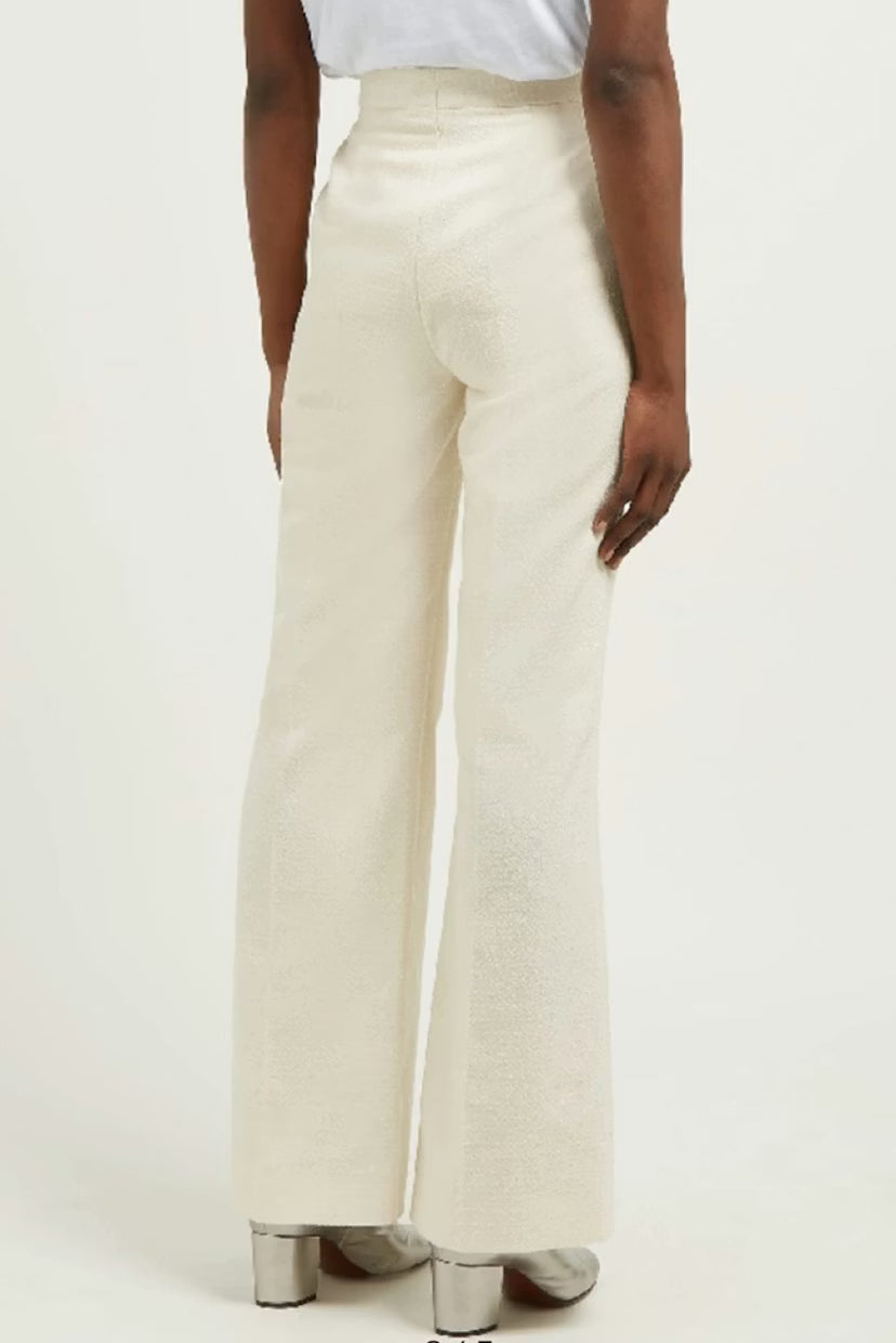 Alexa Chung ivory cotton boucle 'Francoise' pants Palace of Nowhere