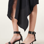 All Saints black leather 'noir low sandal' heels Palace of Nowhere