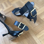All Saints black leather 'noir low sandal' heels Palace of Nowhere