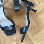 All Saints black leather 'noir low sandal' heels Palace of Nowhere