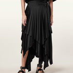 All Saints black pleated 'Kat' midi skirt Palace of Nowhere