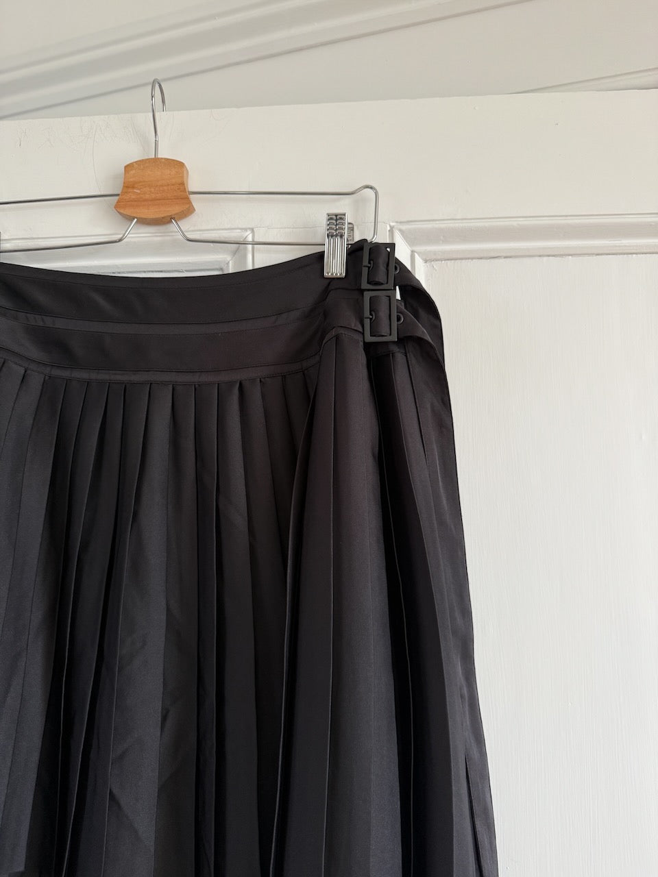 All Saints black pleated 'Kat' midi skirt Palace of Nowhere