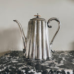 Antique 19th century silver plated scalloped coffee pot Palace of Nowhere