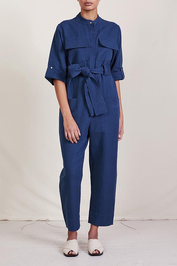 Apiece Apart 'Kiva' utility linen blend jumpsuit Palace of Nowhere
