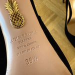 Aquazzura black suede bow tie heels Palace of Nowhere