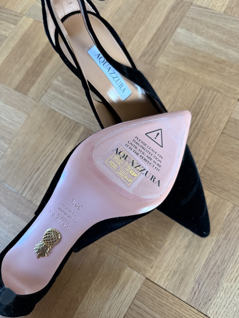 Aquazzura black suede bow tie heels Palace of Nowhere