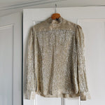 Bella Freud champagne gold lame silk blouse Palace of Nowhere