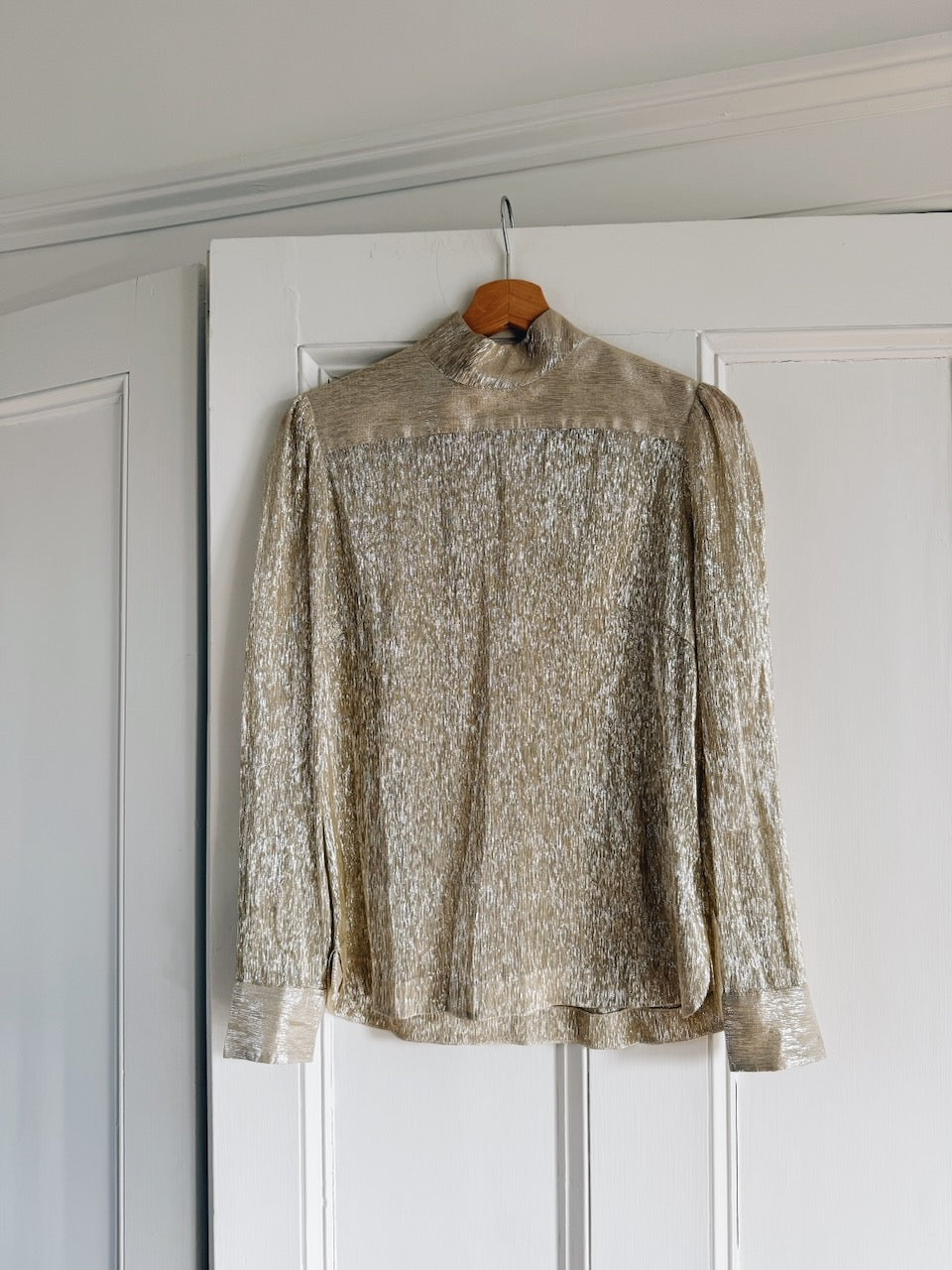 Bella Freud champagne gold lame silk blouse Palace of Nowhere