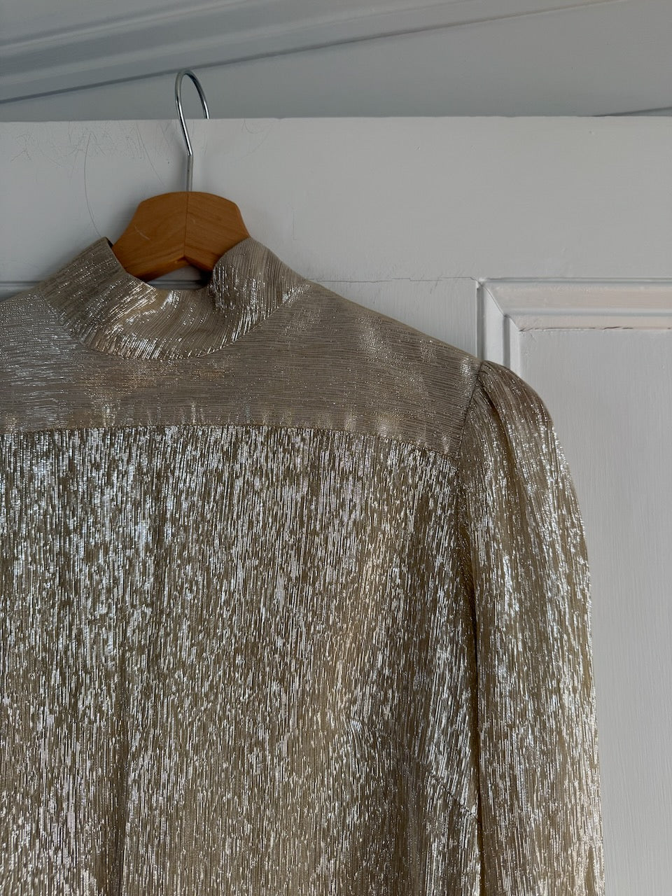 Bella Freud champagne gold lame silk blouse Palace of Nowhere