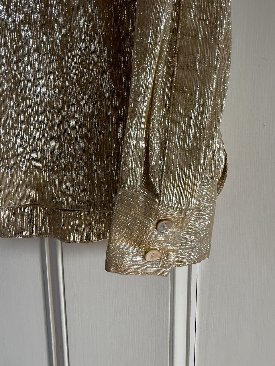 Bella Freud champagne gold lame silk blouse Palace of Nowhere