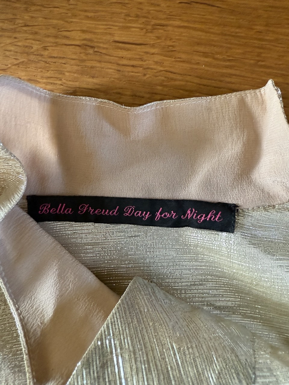Bella Freud champagne gold lame silk blouse Palace of Nowhere