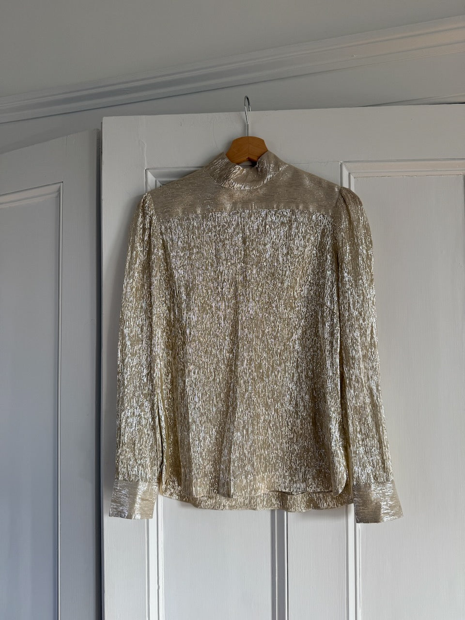 Bella Freud champagne gold lame silk blouse Palace of Nowhere
