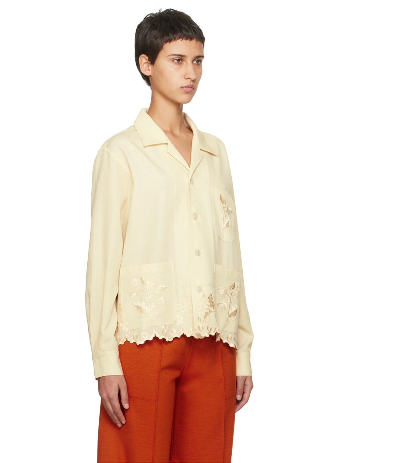 Bode ecru scalloped acorn shirt/ light jacket at Palace of Nowhere