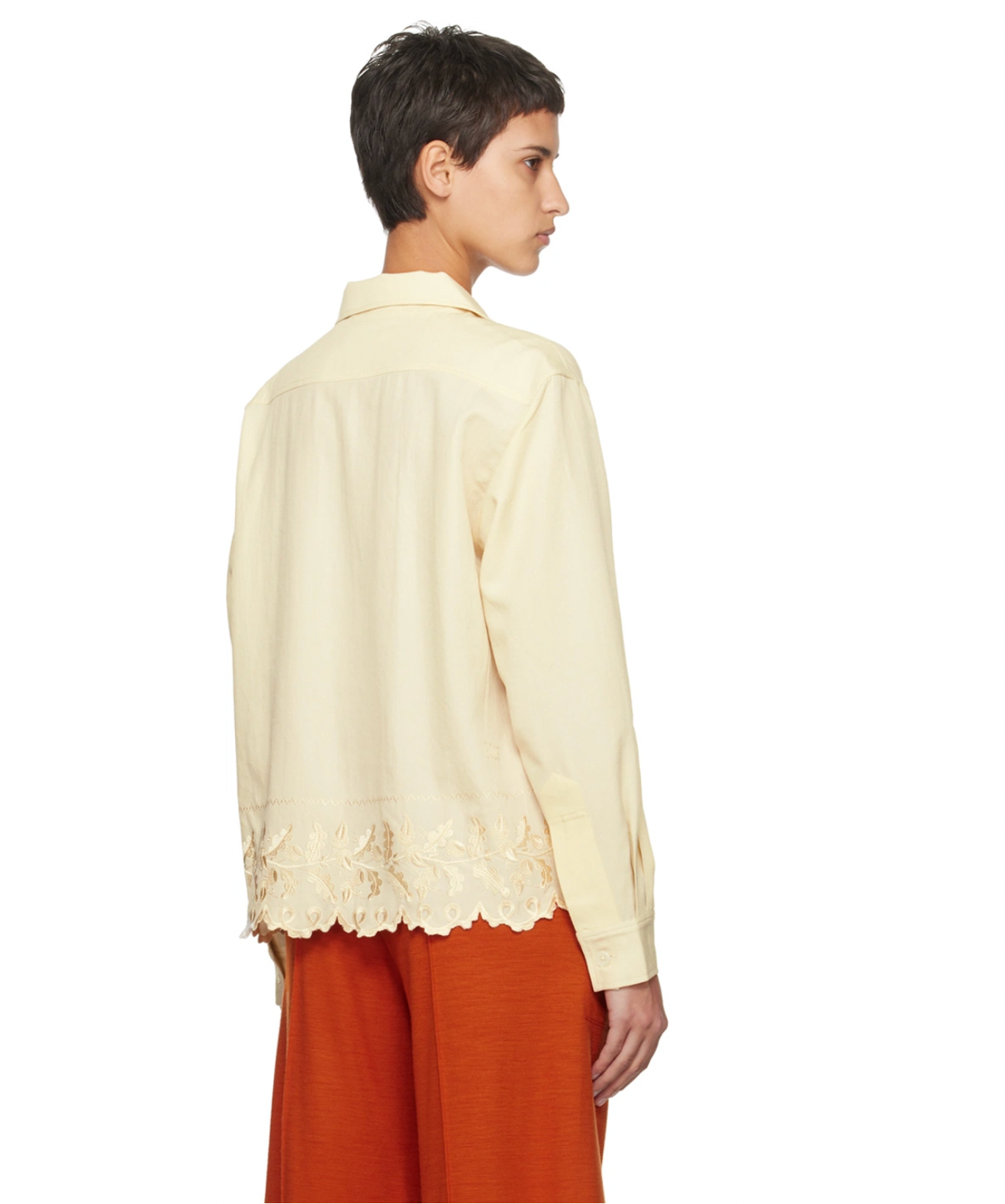 Bode ecru scalloped acorn shirt/ light jacket at Palace of Nowhere