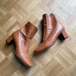 By Far Neva caramel leather ankle boots at Palace of Nowhere