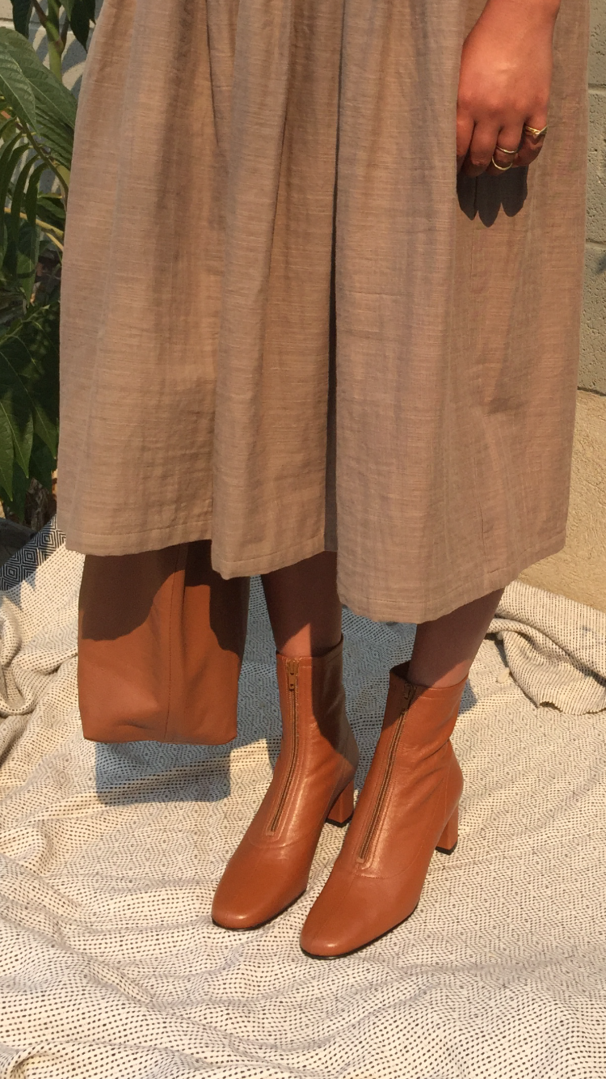 By Far Neva caramel leather ankle boots at Palace of Nowhere