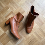 By Far Neva caramel leather ankle boots at Palace of Nowhere