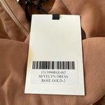 Camille Rowe x Reformation Bevelyn rose gold sequin dress Palace of Nowhere