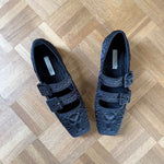 Cecilie Bahnsen x Charles & Keith quilted satin Dahlia Mary Janes 