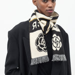 Chanel cashmere blend fringed MCR Camellia scarf at Palace of Nowhere