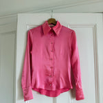 Chloe bubblegum pink silk satin shirt