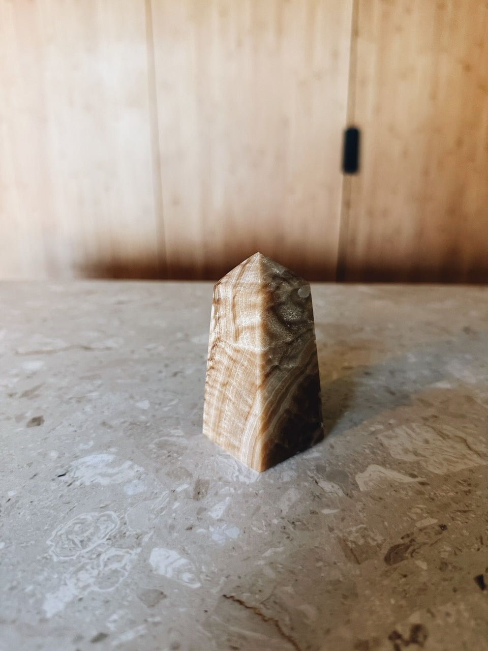 Chocolate calcite obelisk Palace of Nowhere