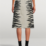 Dries van Noten 'Shea' zebra print chenille midi skirt at Palace of Nowhere