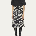 Dries van Noten 'Shea' zebra print chenille midi skirt at Palace of Nowhere
