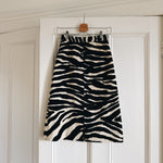 Dries van Noten 'Shea' zebra print chenille midi skirt at Palace of Nowhere
