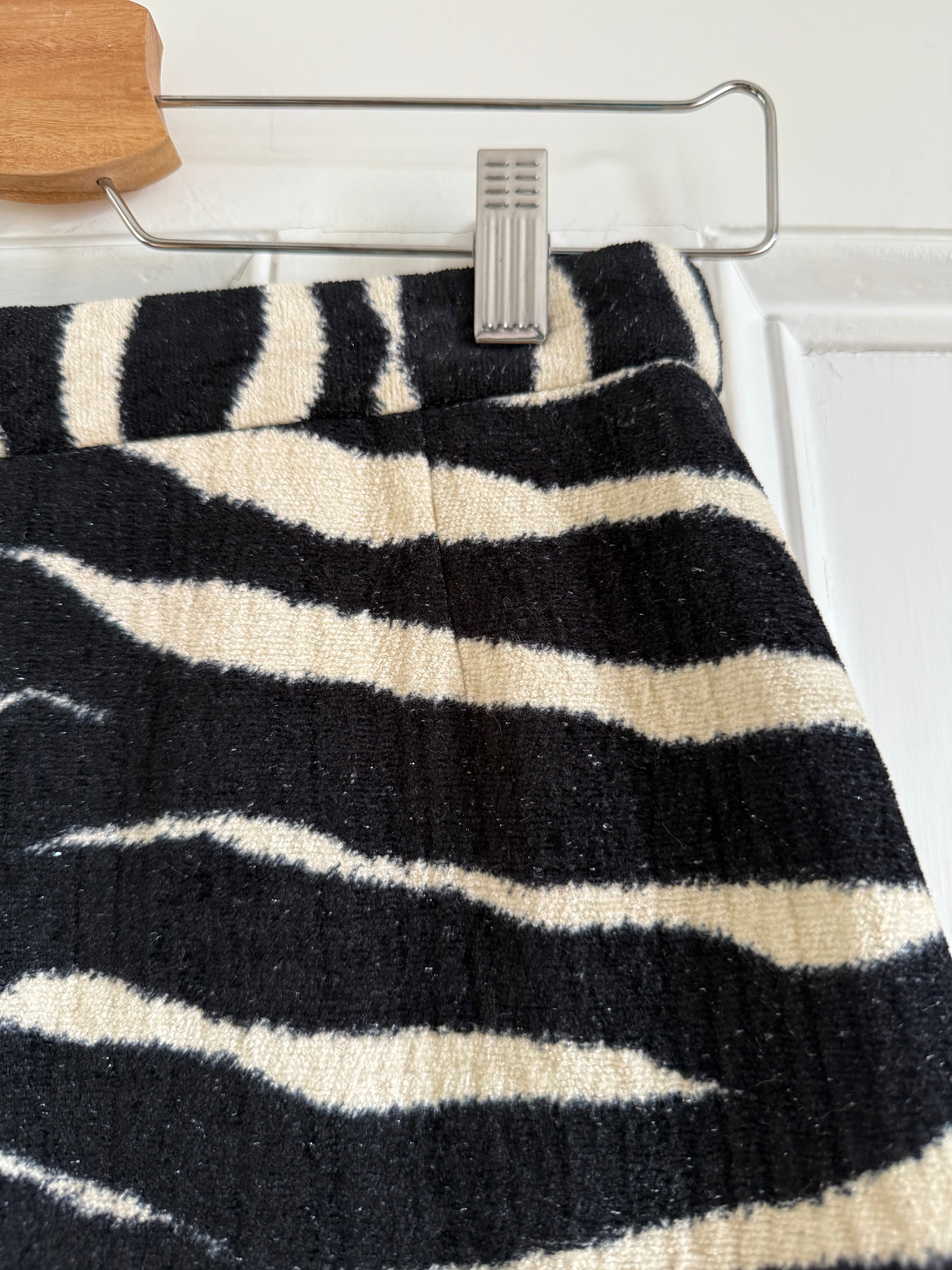 Dries van Noten 'Shea' zebra print chenille midi skirt at Palace of Nowhere