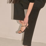 Emme Parsons 'Hugo' black embossed leather low heel sandals Palace of Nowhere