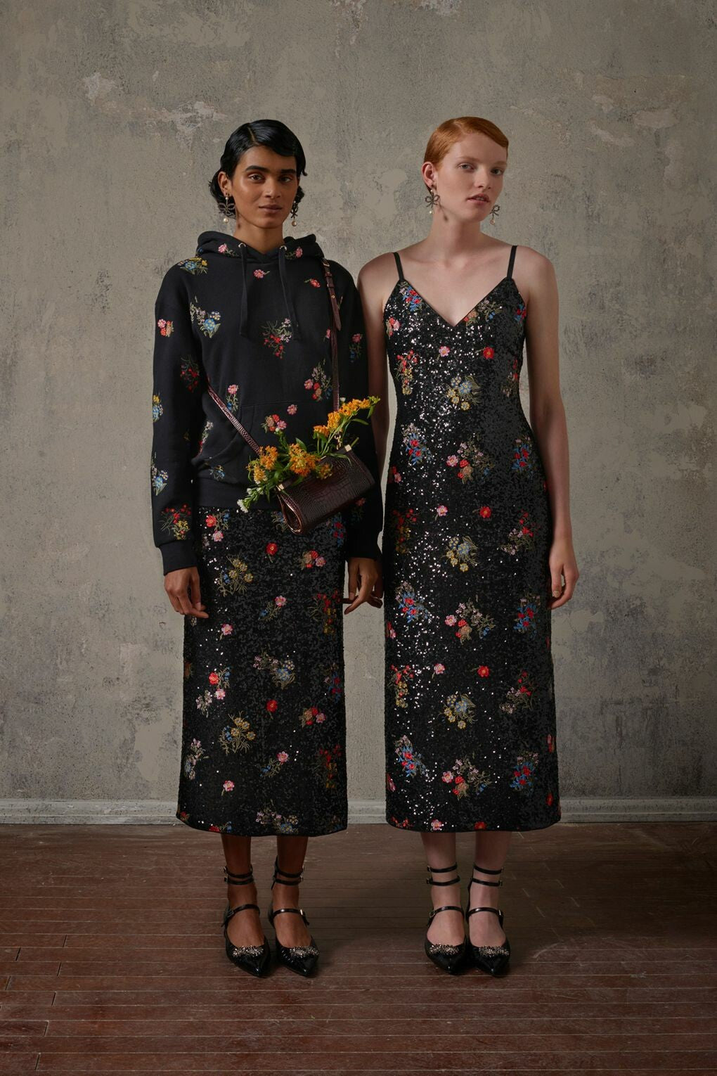 Erdem x H&M black floral sequin dress Palace of Nowhere