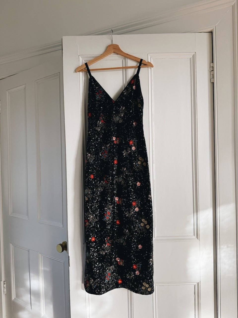 Erdem x H&M black floral sequin dress Palace of Nowhere