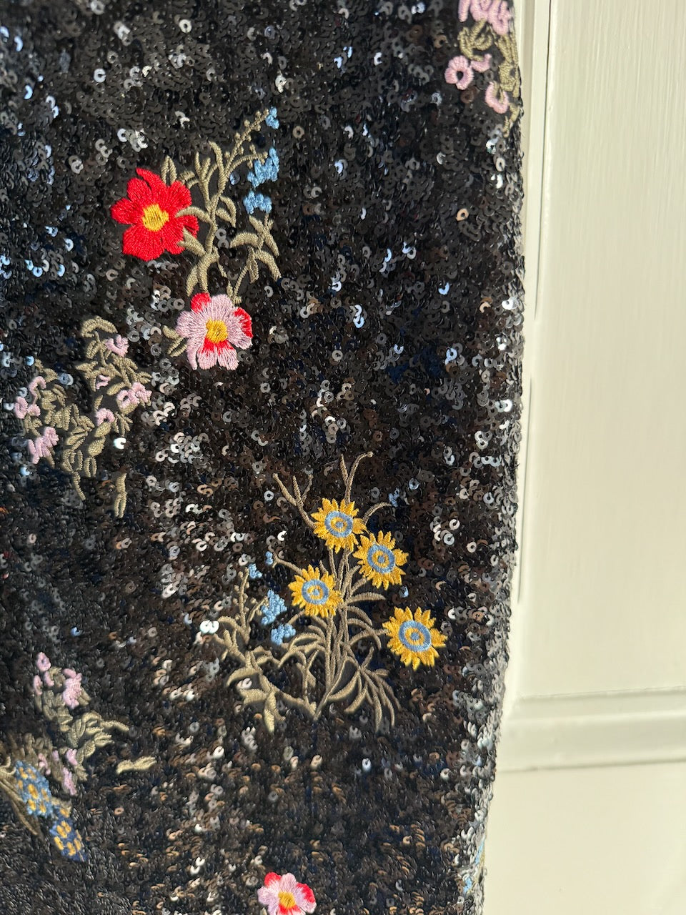 Erdem x H&M black floral sequin dress Palace of Nowhere