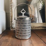 Extra large mid-century thermal silver-plated faux bamboo ice bucket