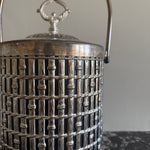Extra large mid-century thermal silver-plated faux bamboo ice bucket