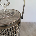 Extra large mid-century thermal silver-plated faux bamboo ice bucket
