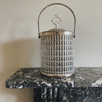 Extra large mid-century thermal silver-plated faux bamboo ice bucket