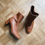By Far Neva caramel leather ankle boots at Palace of Nowhere