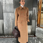 Filippa K brushed wool double breasted long coat 