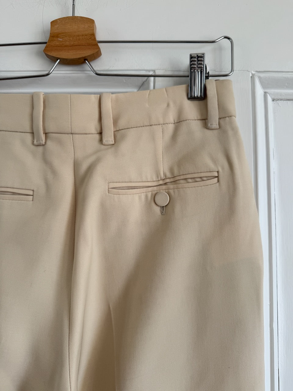 Gucci beige silk wool blend high-waisted flare trousers Palace of Nowhere
