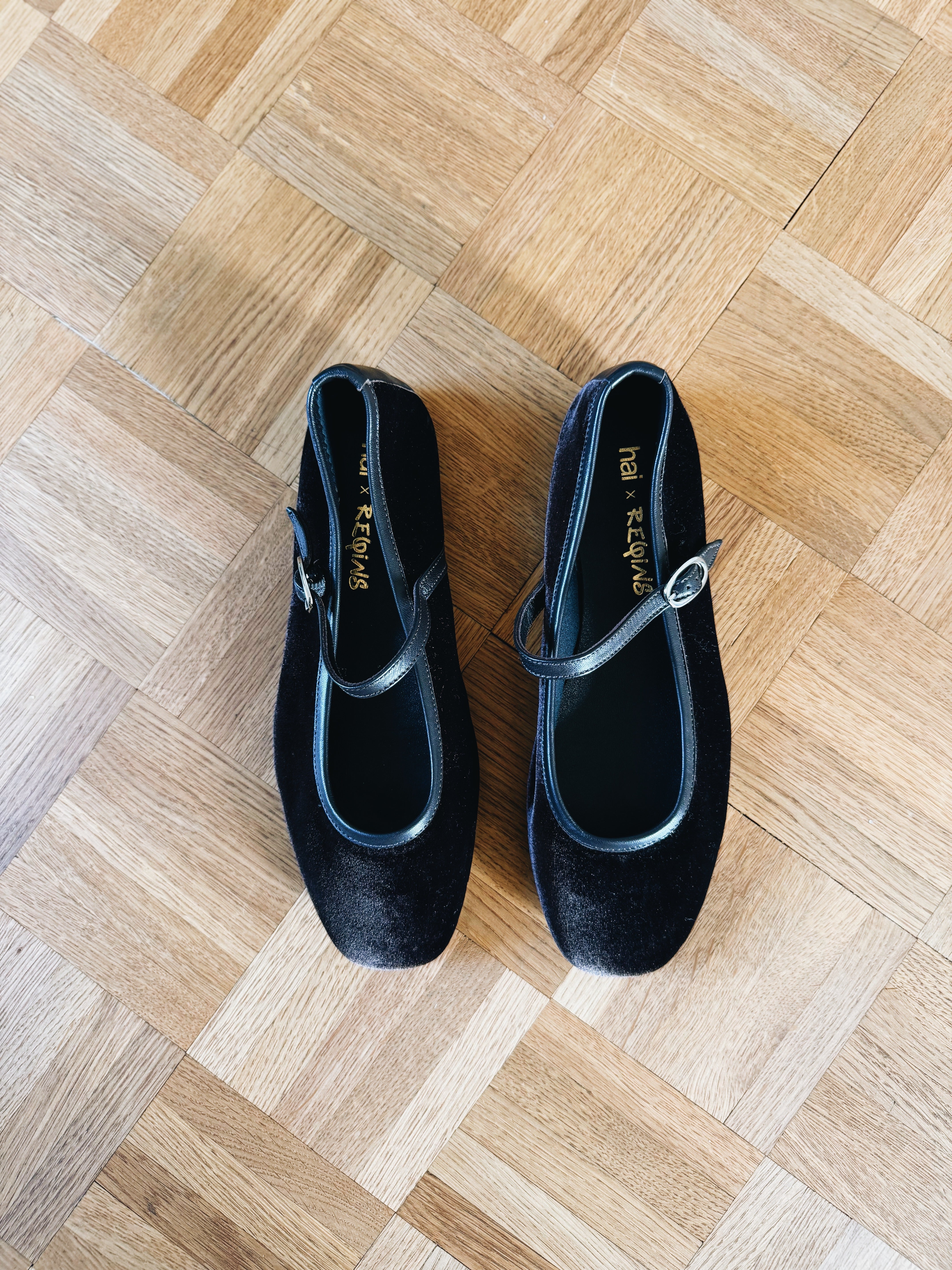 Hai x Reqins Honree chocolate velvet flats at Palace of Nowhere