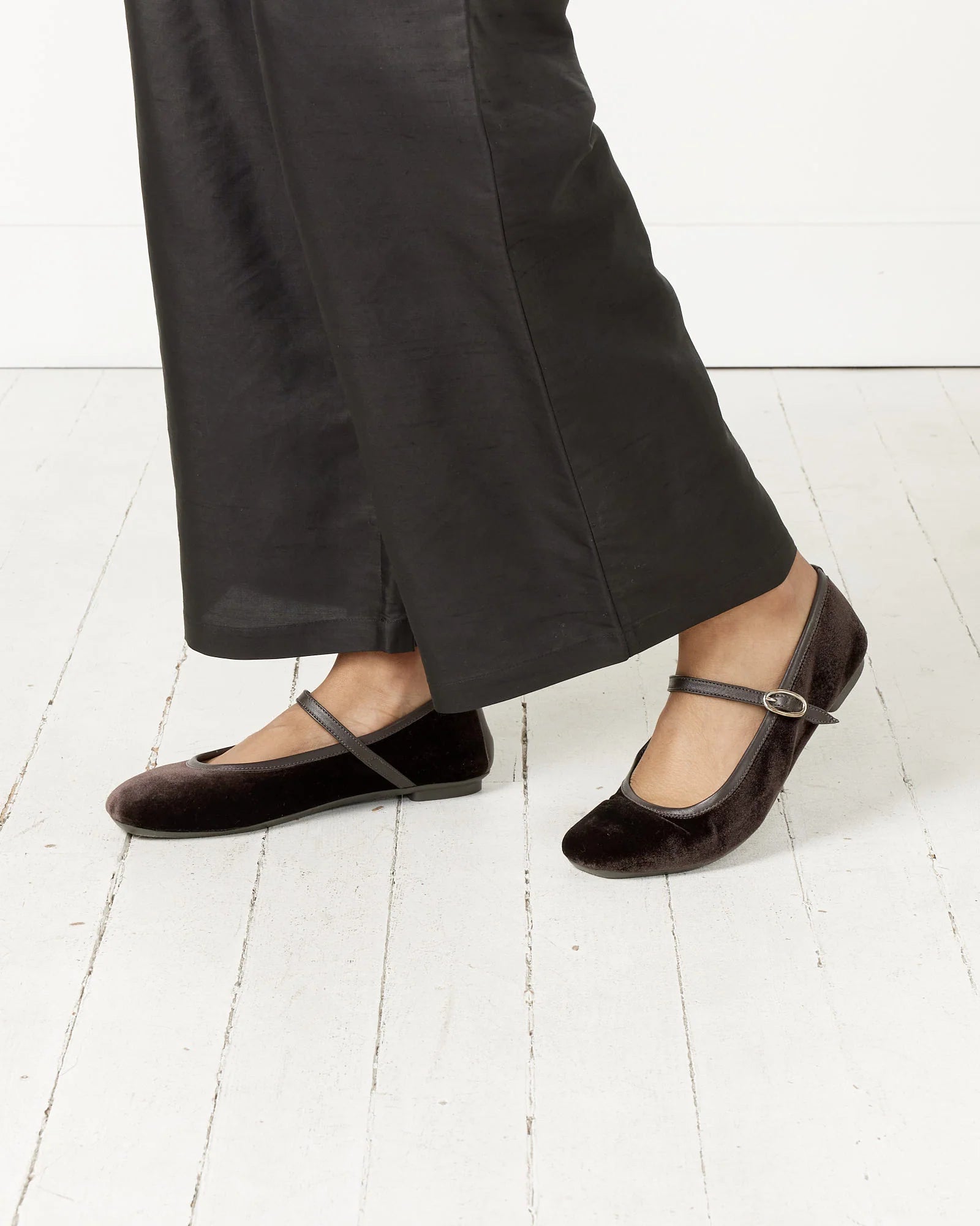 Hai x Reqins Honree chocolate velvet flats at Palace of Nowhere