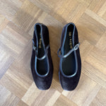 Hai x Reqins Honree chocolate velvet flats at Palace of Nowhere
