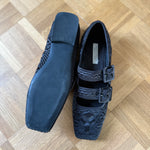 Cecilie Bahnsen x Charles & Keith quilted satin Dahlia Mary Janes 