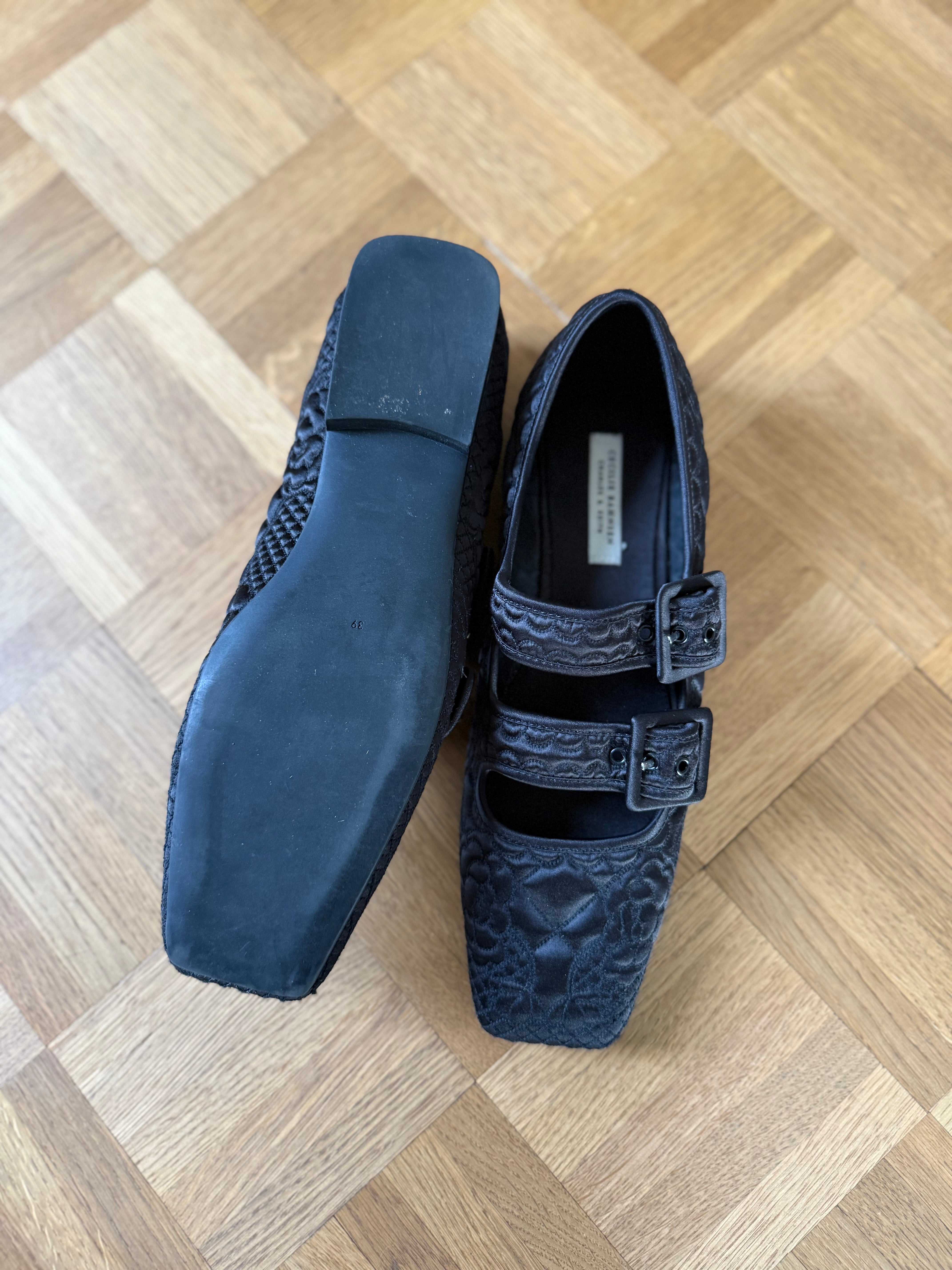 Cecilie Bahnsen x Charles & Keith quilted satin Dahlia Mary Janes 