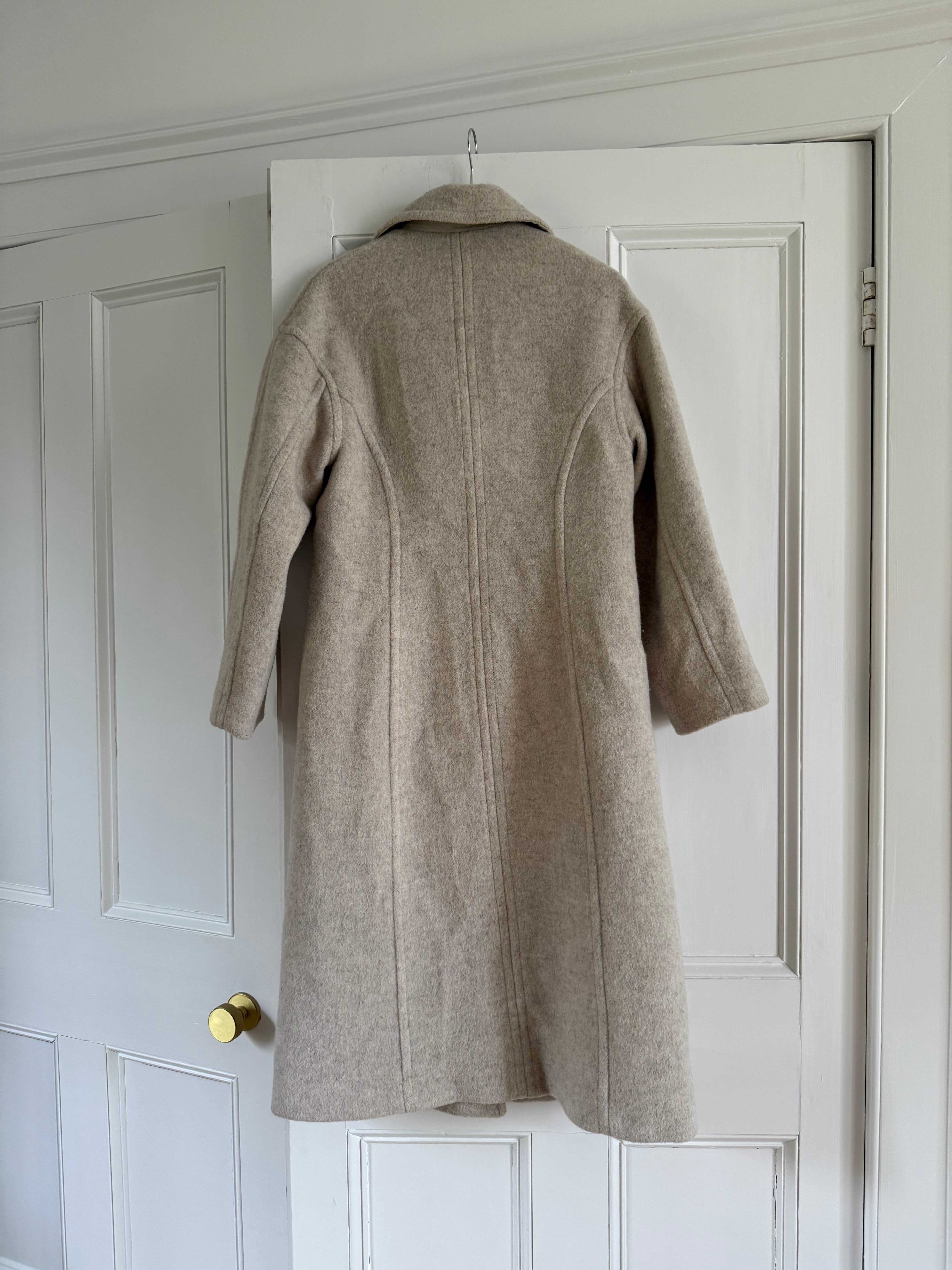 Mango oatmeal wool blend double breasted coat at Palace of Nowhere