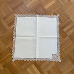 Set of 8 x vintage 1940s hand-crocheted lace edged napkins Palace of Nowhere